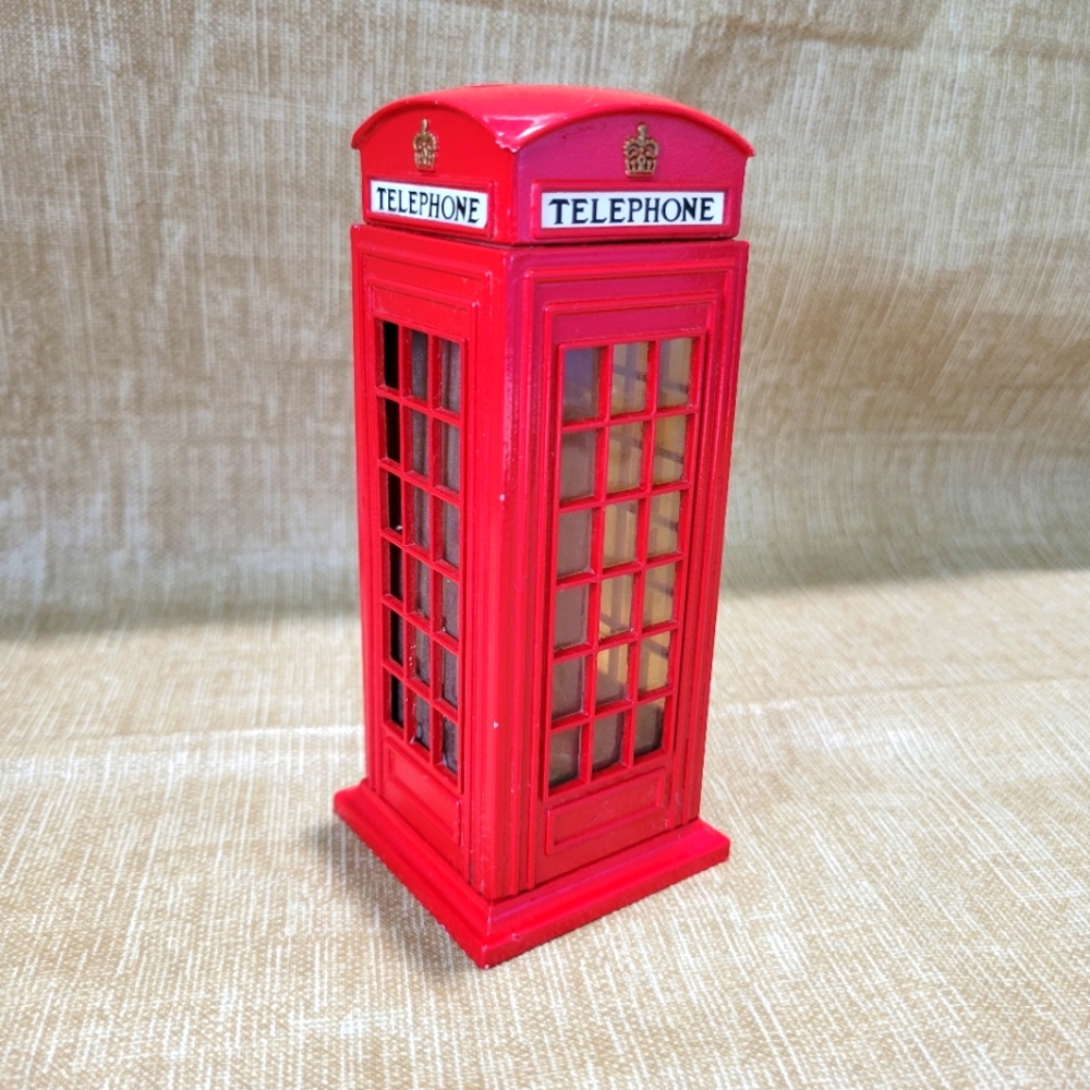 Red Telephone Booth Coin A Bit Of London Holday Decor Bank missing stopper